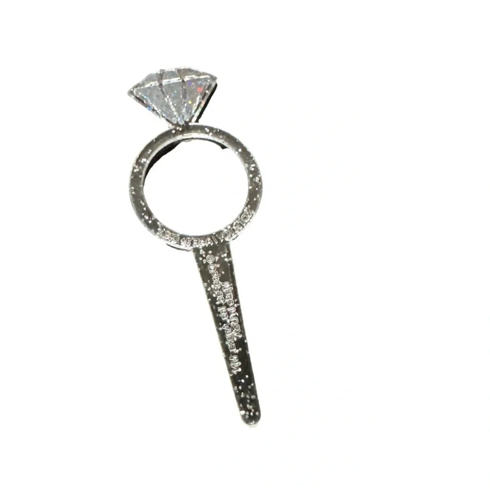 Source Unknown Silver Glitter Ring Cake Topper set of 25
